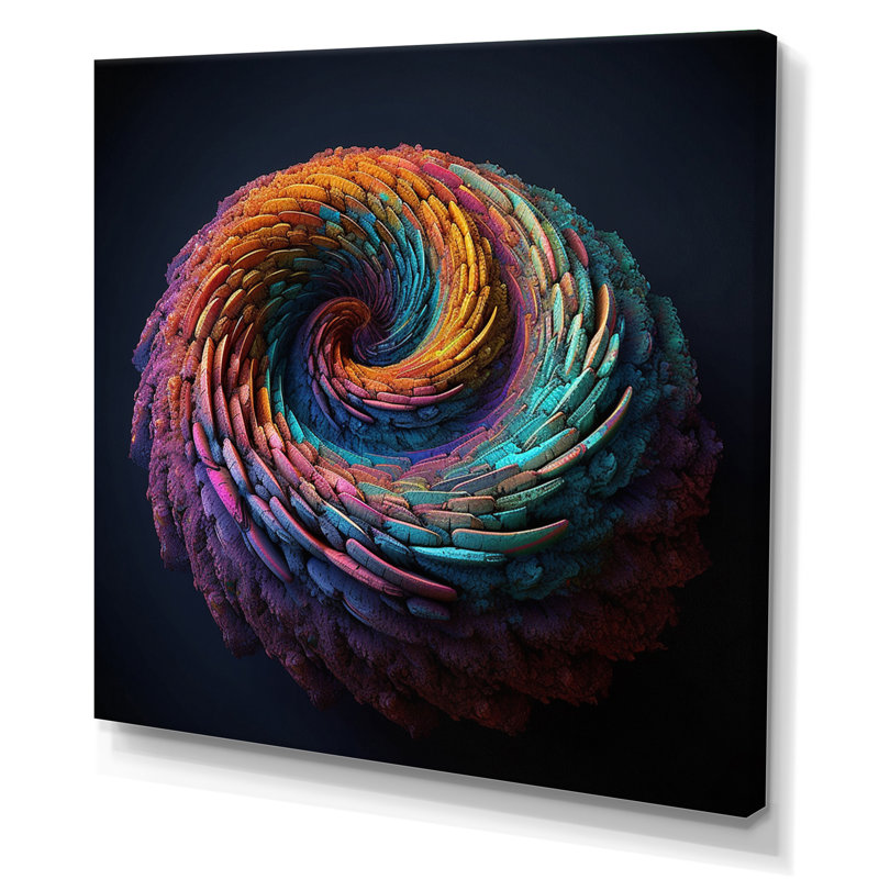 «3D Spiral Rainbow Shapes I», reproduction sur toile, 30" H x 30" W, Toile tendue