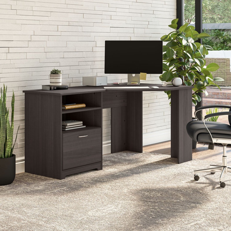 Bureau d'angle réversible Huckins, Gris chiné