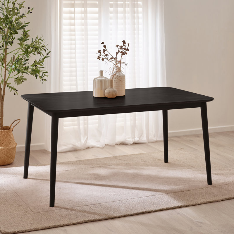 Drea Small Walnut Effect Wooden Dining Table With 2 Chairs & Bench - Traditional Rustic Farmhouse Style, Black