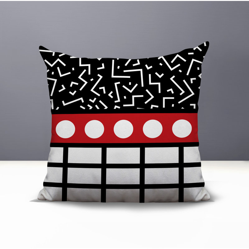 Oreiller carré réversible intérieur / extérieur Poptik, Carré 18 po, Rouge