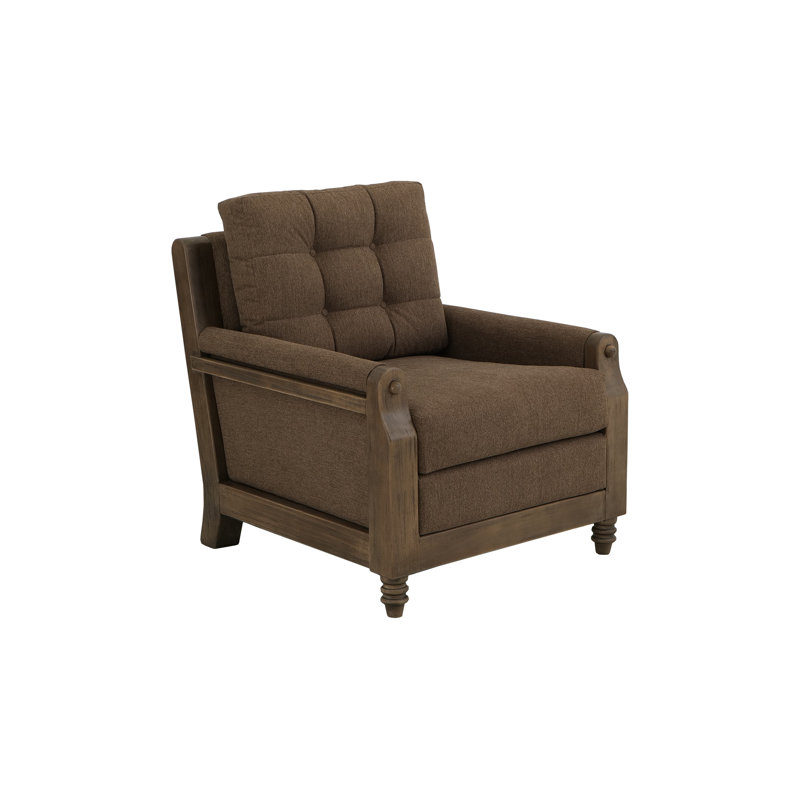 Structure en bois, fauteuil rembourré