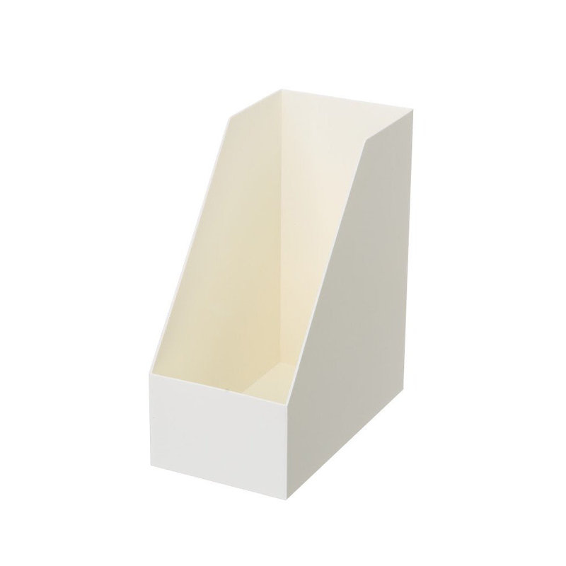 Vertical File Bins Organizer Open Front Design for Files, Documents, and Magazines, Large, White, 1