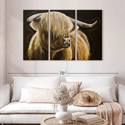 Brampt Highland Cow sur fond noir I