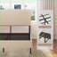 Structure de lit plateforme en métal avec station de charge pour grand lit, beige, sans sommier tapissier nécessaire pour la chambre principale