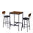 Rustic Bar Table Set With 2 PU Leather Bar Stools-32307145