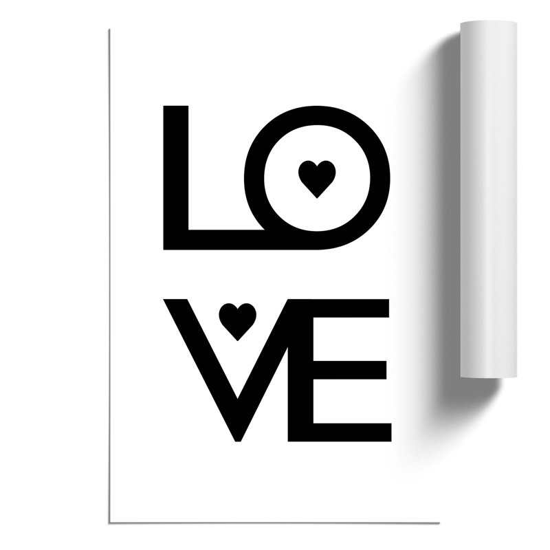 Love Heart - Frameless Print, 59cm H x 42cm W x 0.1cm D