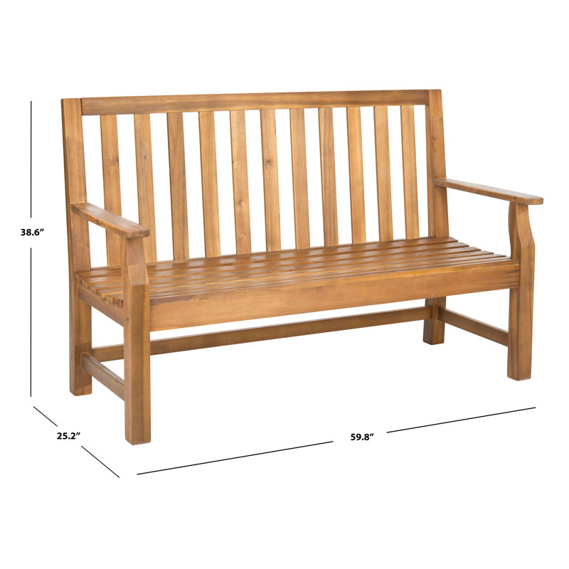 Banc de jardin en bois indaka d’acacia, Naturel
