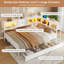 Lexiann Corner Bed with LED lights and charging station, modern bed with bookcase and 2 under bed storage drawers, no boxes/noise required modern sofa bed-969530212-942800838