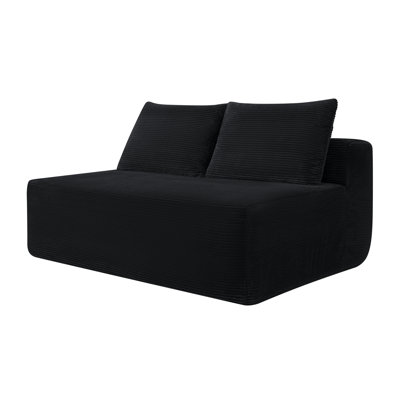 Compression Sectionals, Black Corduroy Foam Spring, Modern Portable Home Sofa