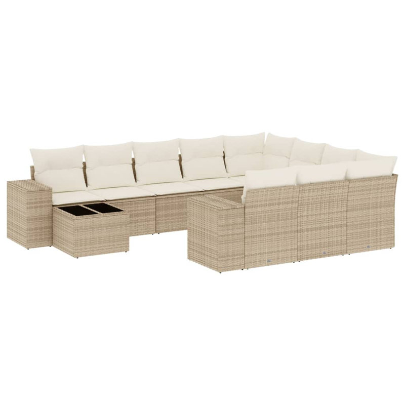 Ensemble de canapé de patio Vidaxl - beige, blanc crème