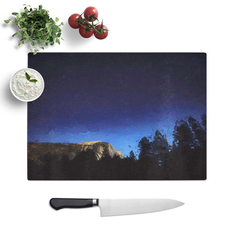 Tempered Glass Stars Above Yosemite Chopping Board, 39 cm W x 28.5 cm L