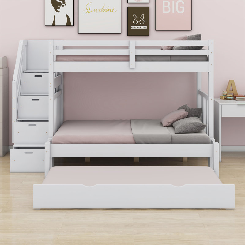 Bunk Bed With Trundle, White