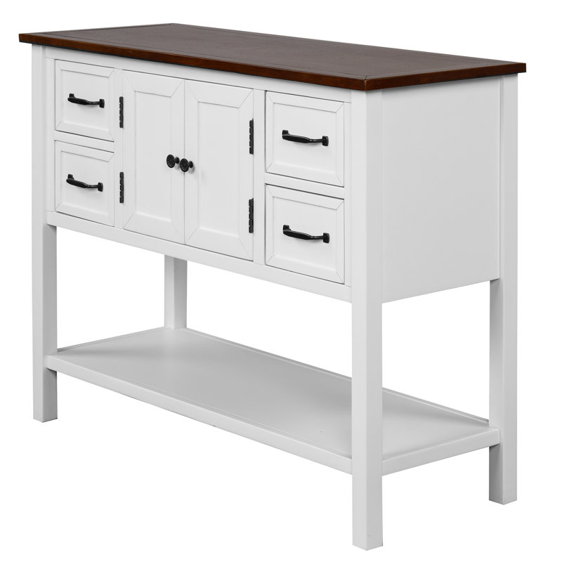Console 43,3 po, Brun, Blanc