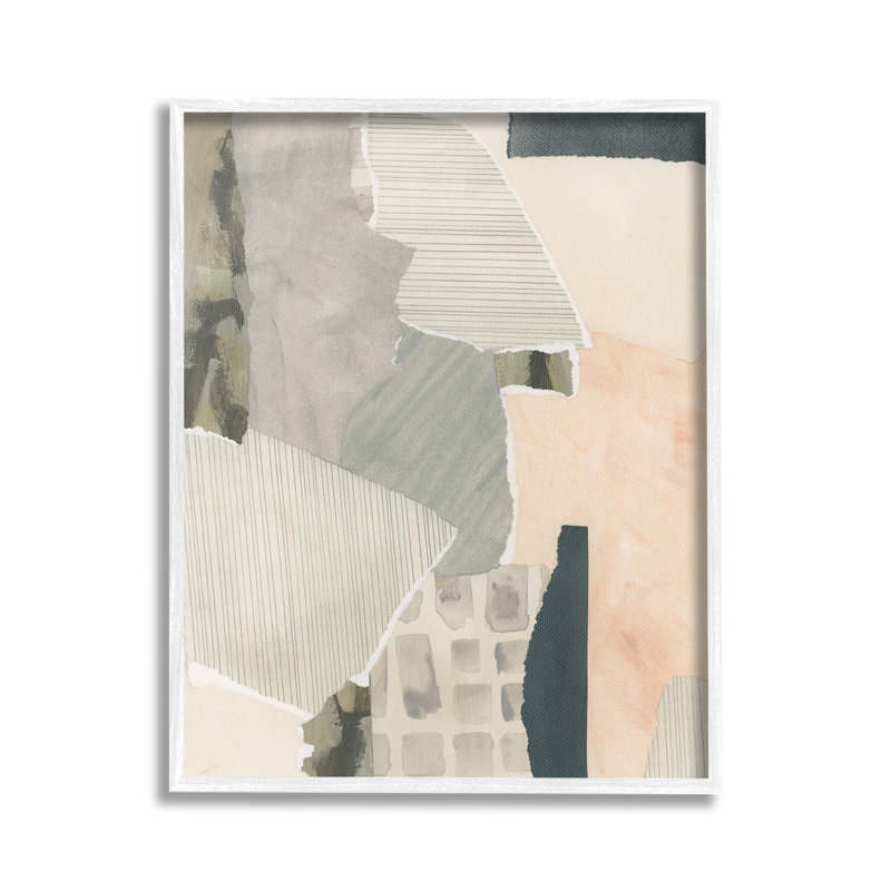 " Asymmetric Neutral Patterns Single Picture Frame " by June Erica Vess on Canvas, 20" H x 16" W, Black
