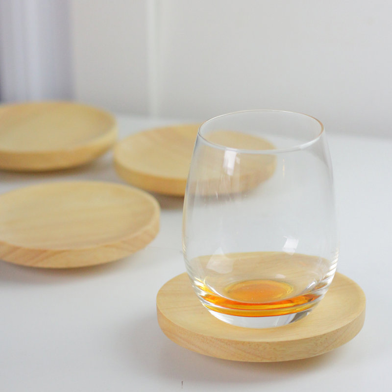 Assiettes à vin en bois 4,5 po