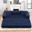 Grand futon de 80,7 po en velours côtelé convertible avec 2 coussins - sans assemblage requis-882903966-881898759