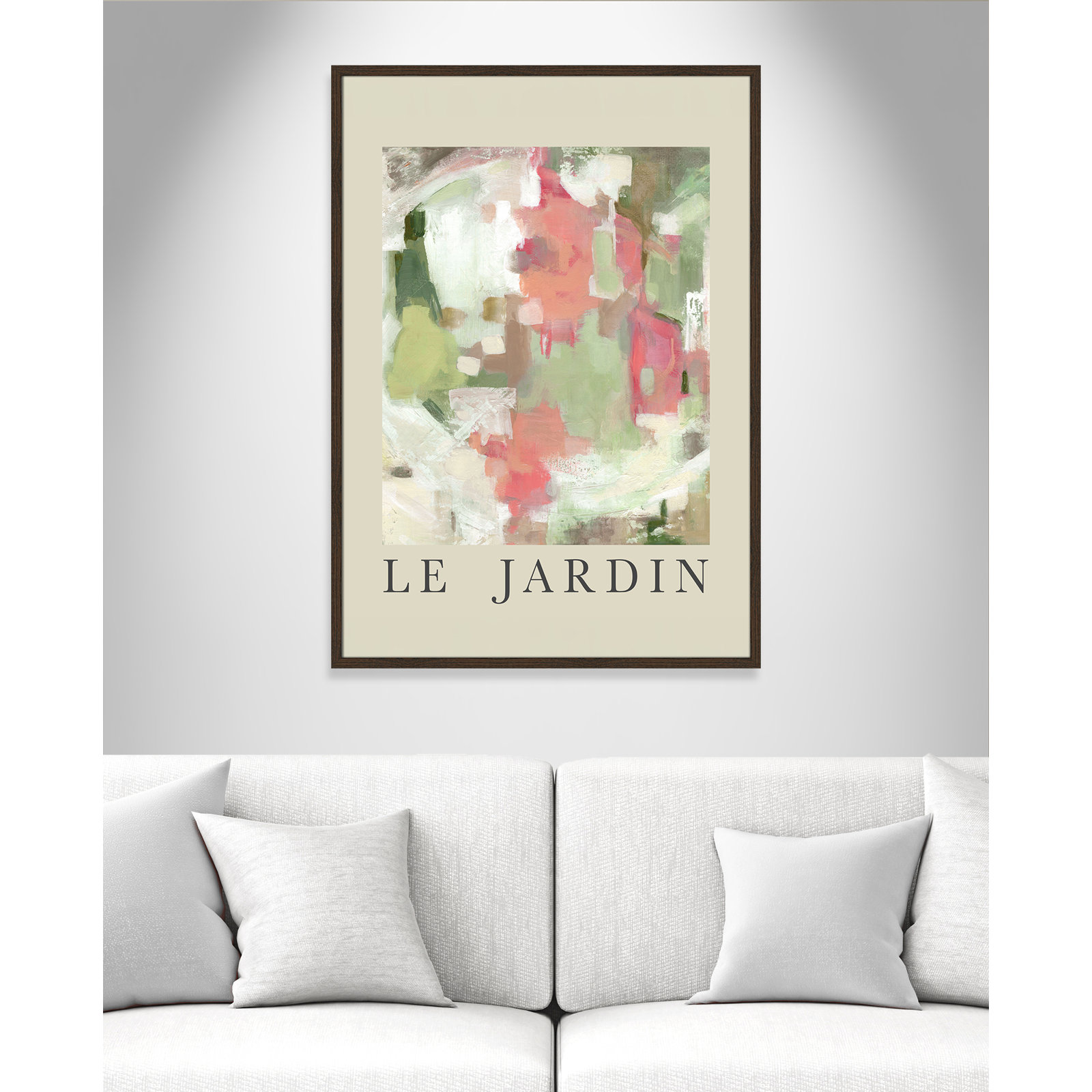 Riya "Le Jardin" Print by Carol Robinson, Walnut Single Picture Frame, No, 41.5" H x 29.5" W x 0.75" D