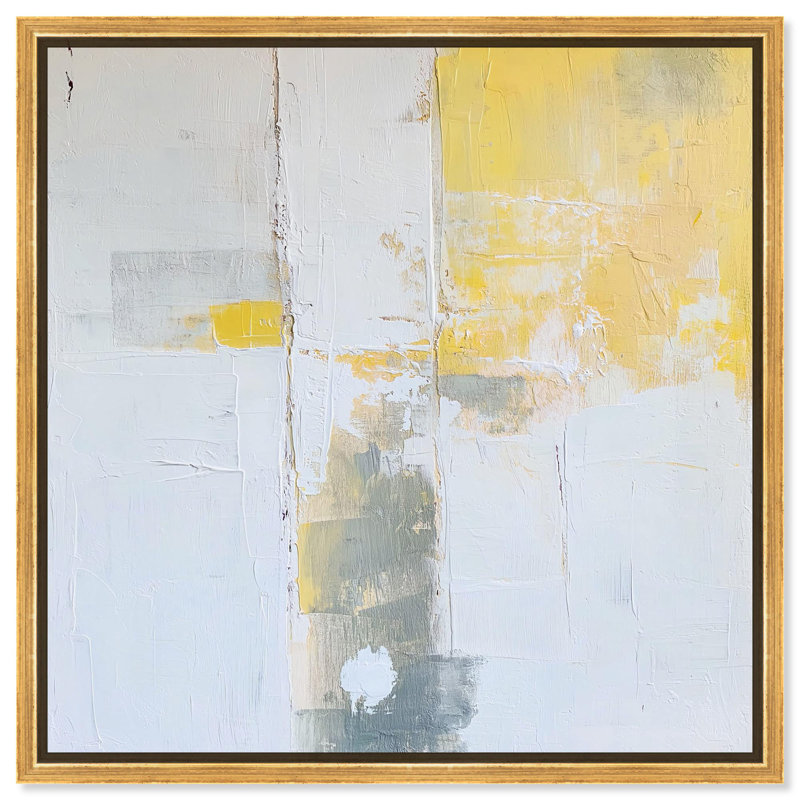 «Sunshine Ruins I Canvas Minimal Abstracts» par Art Remedy, Cadre flottant doré, H 25 po x l 25 po x P 1,8 po