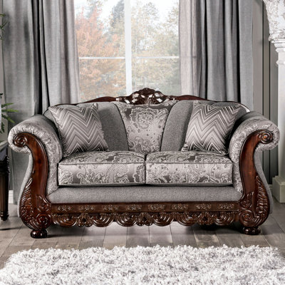 70.4" W Traditional Loveseat, Gray