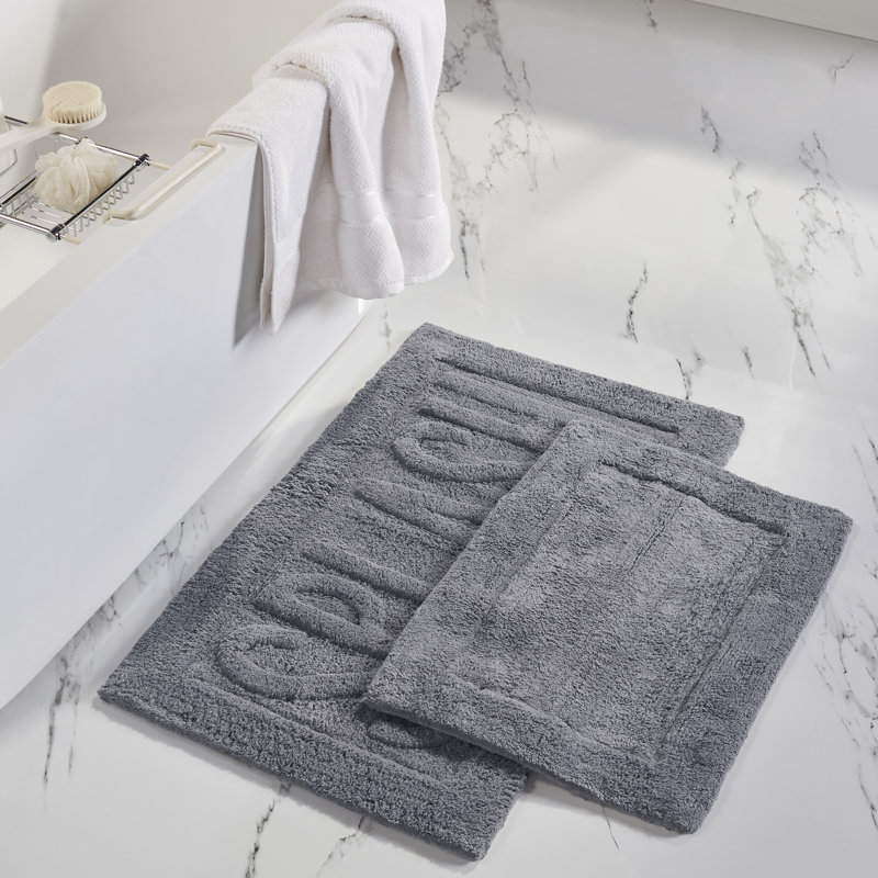 Ensemble de tapis de bain 2 pièces 100% coton, Charbon de bois