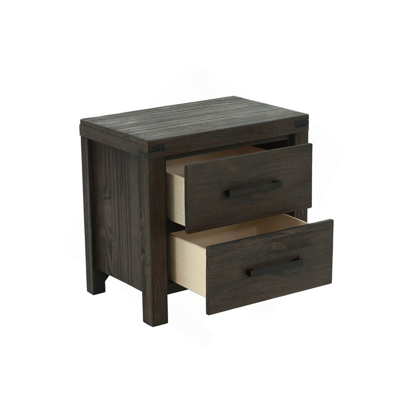 Table de chevet 2 tiroirs en espresso