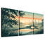 «Stone Arch Bridge at Sunset with City Skyline», ensemble de 3 toiles d'art-131253196