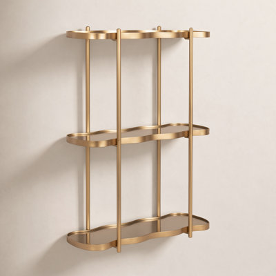 28" Wavy Tiered Floating Shelf