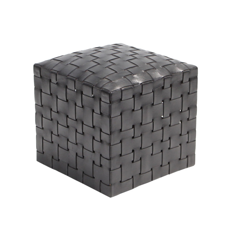 West Hill Solid Wood Accent Stool, Silver