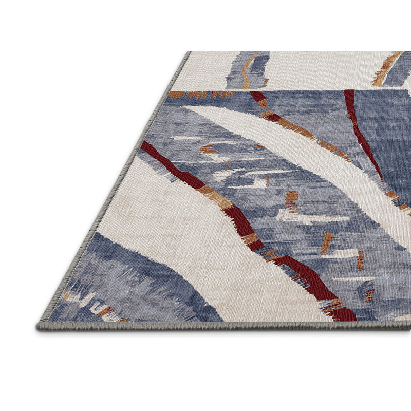 Machine Washable Gray Area Rug, Round 7'