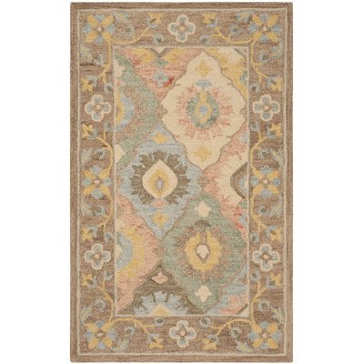 Tapis oriental en laine crocheté à la main Guzi