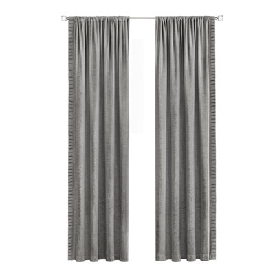 Paire de rideaux semi-transparents avec passe-tringle Jazzmyn, l 52 po x L 63 po, beige