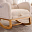 Chaise berçante en peluche avec repose-pieds, chaise berçante à haut dossier et fauteuil en bois d'hévéa-260466809