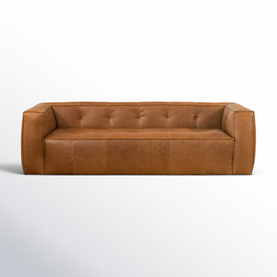  92'' Full-Grain Genuine Italian Leather Square Arm Sofa