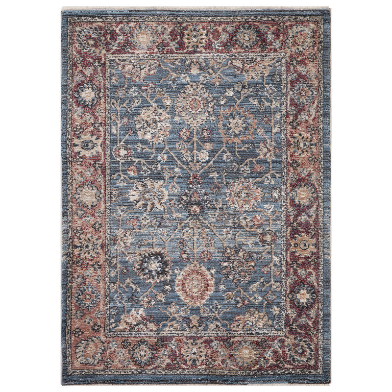 Tapis bleu antique Pandora, Rectangle 3 pi 3 po x 4 pi 7 po