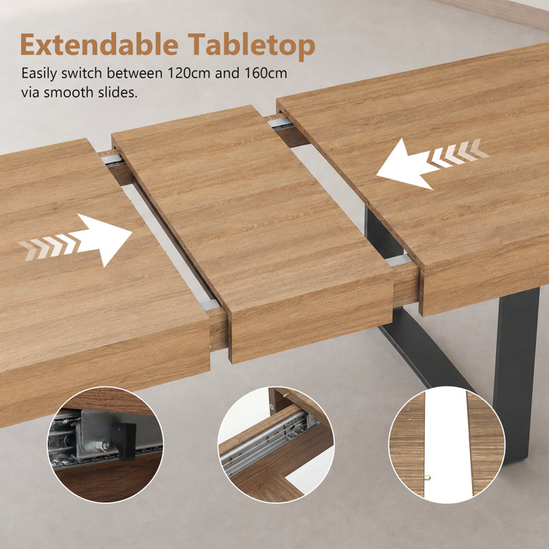Extendable Dining Table, Brown