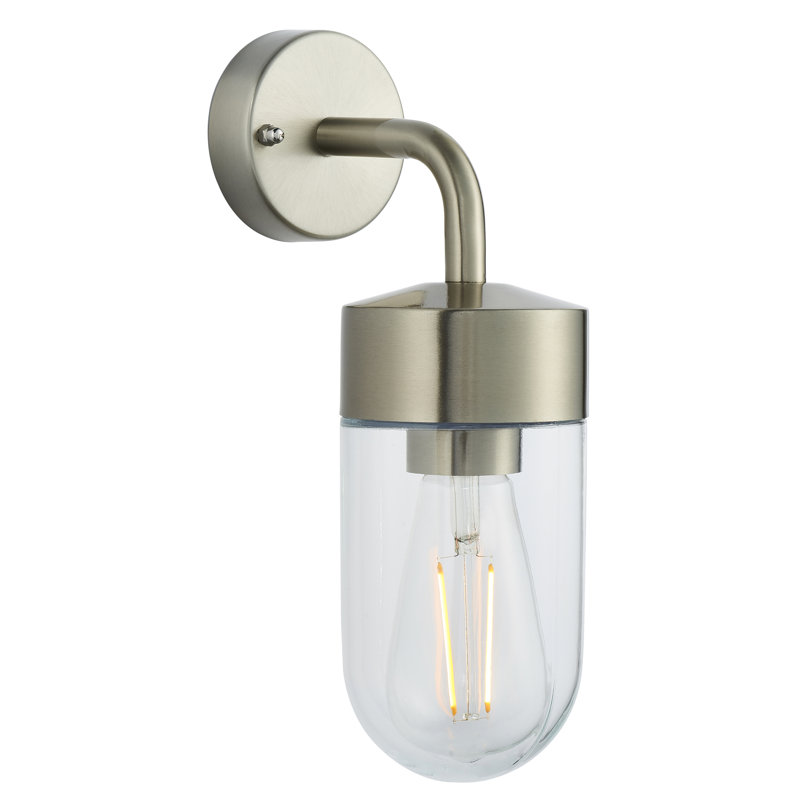 Myla 21cm H Outdoor Wall Lantern, Stainless Steel