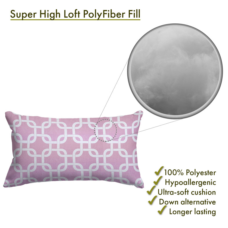 Links Geometric Outdoor Reversible Throw Pillow, Pink