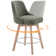 Swivel Upholstered 26''Counter Stool And Bar Stools With Full Back And Solid Wood Frame