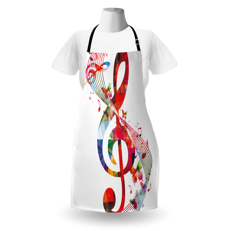 Multicolore Bungalow tablier de musique rose notes unisexe