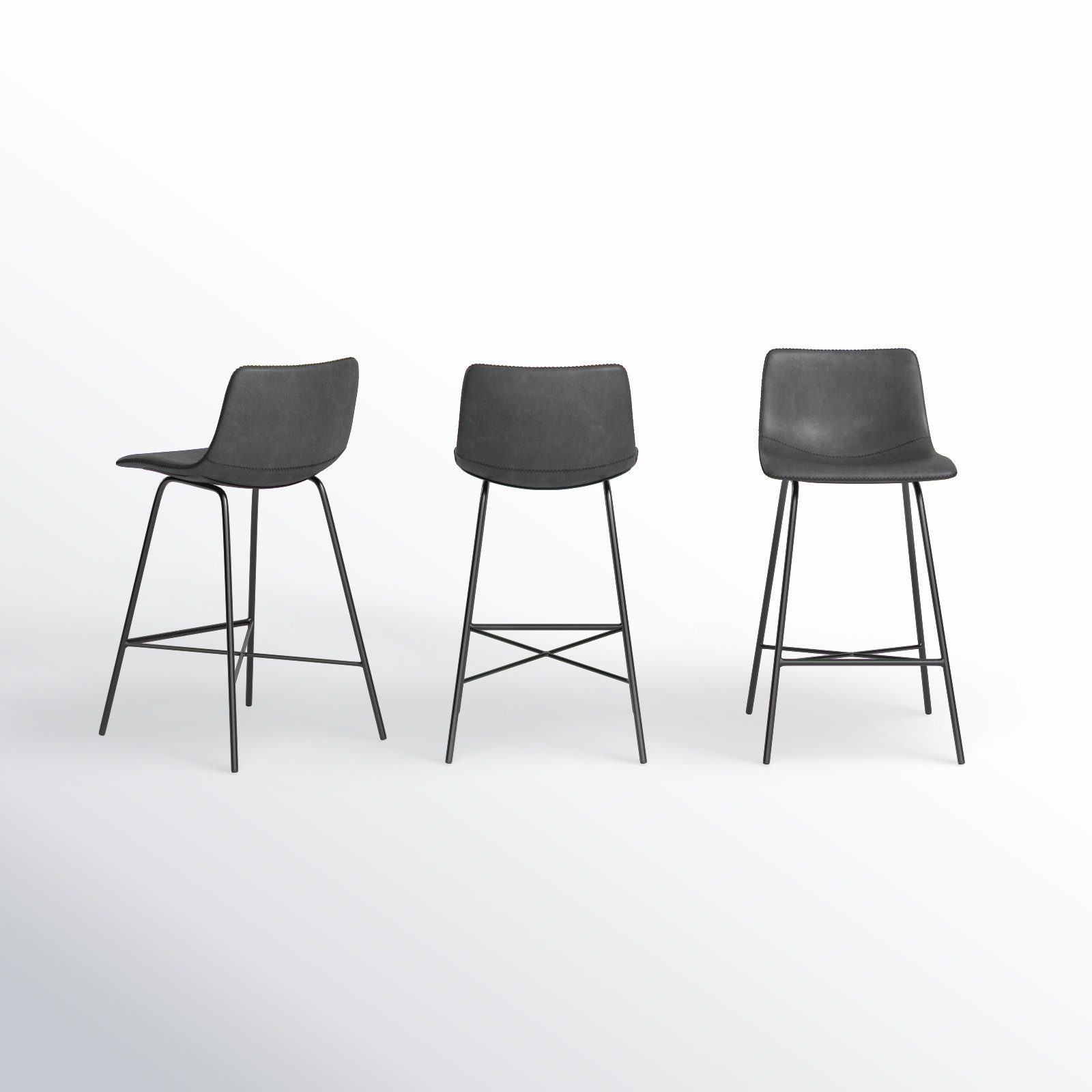Paxton 24" Bar Stool, Dark Gray