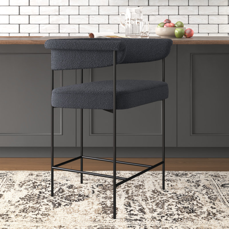 Tabouret de bar et de comptoir Lyssa, Tabouret de comptoir (siège d'une hauteur de 26,5, Cuir véritable Chaps brun selle