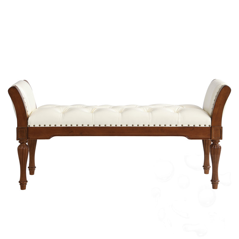Banc touffeté avec coussin, Beige, Beige