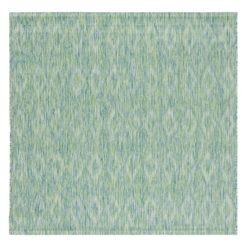 Tapis intérieur / extérieur vert Metcalfe, Carré 6 pi 7 po