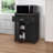 Armintha 24" Kitchen Cabinet Rolling Cart on Wheels, Microwave Shelf Stand with One Drawer, Two Doors for Kitchen, Dining Room-271837230