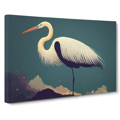 Unusual Heron Bird - Wrapped Canvas Print