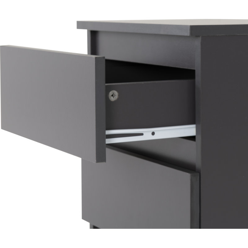 Braunstein 6 Drawer Bedside Table, Grey
