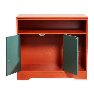 Hidden Litter Box Cabinet 31 In Cat Enclosure With Shelf Storage Indoor Washroom Modern Wooden House Furniture End Table Fit Most Litterboxes Red Enclosed Design Reduces Odor Impact Style For