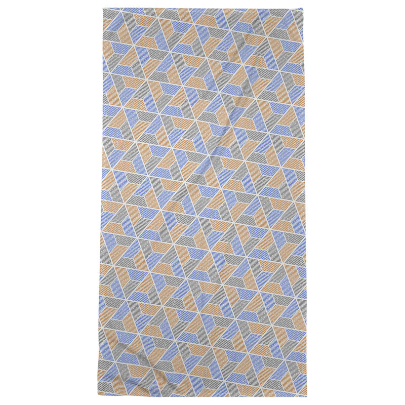 Katelyn Elizabeth Cotton Blend Bath Towel, Blue/Orange/Gray