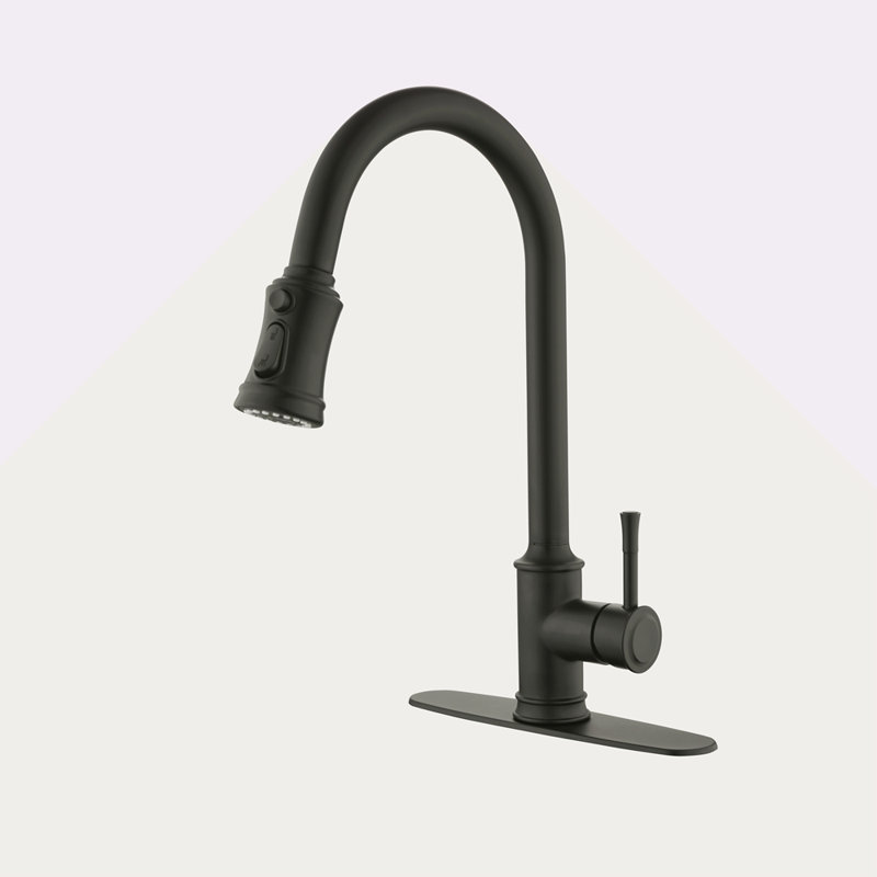 Single Handle High Arc Pull Out Kitchen Faucet,Single Level Stainless Steel Kitchen Sink Faucets With Pull Down Sprayer