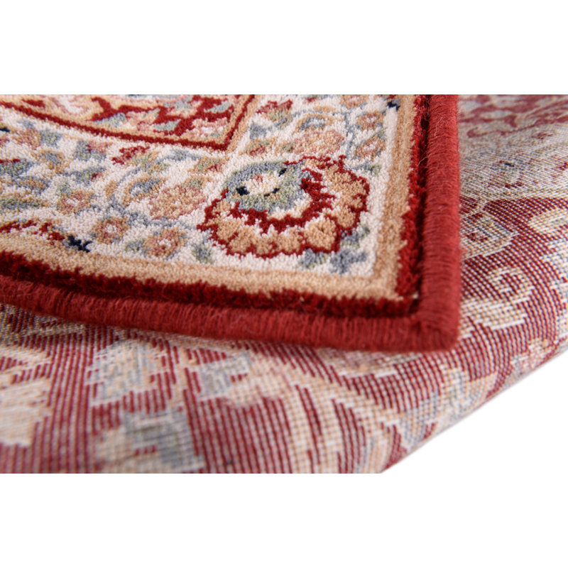 Oriental Carpet in Red, 100% Virgin Wool, Rectangular 66cm x 120cm